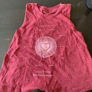 Spiritual Gangster Maroon Heart Graphic Tank